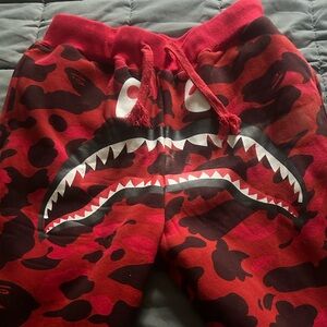 Red youth BAPE pants